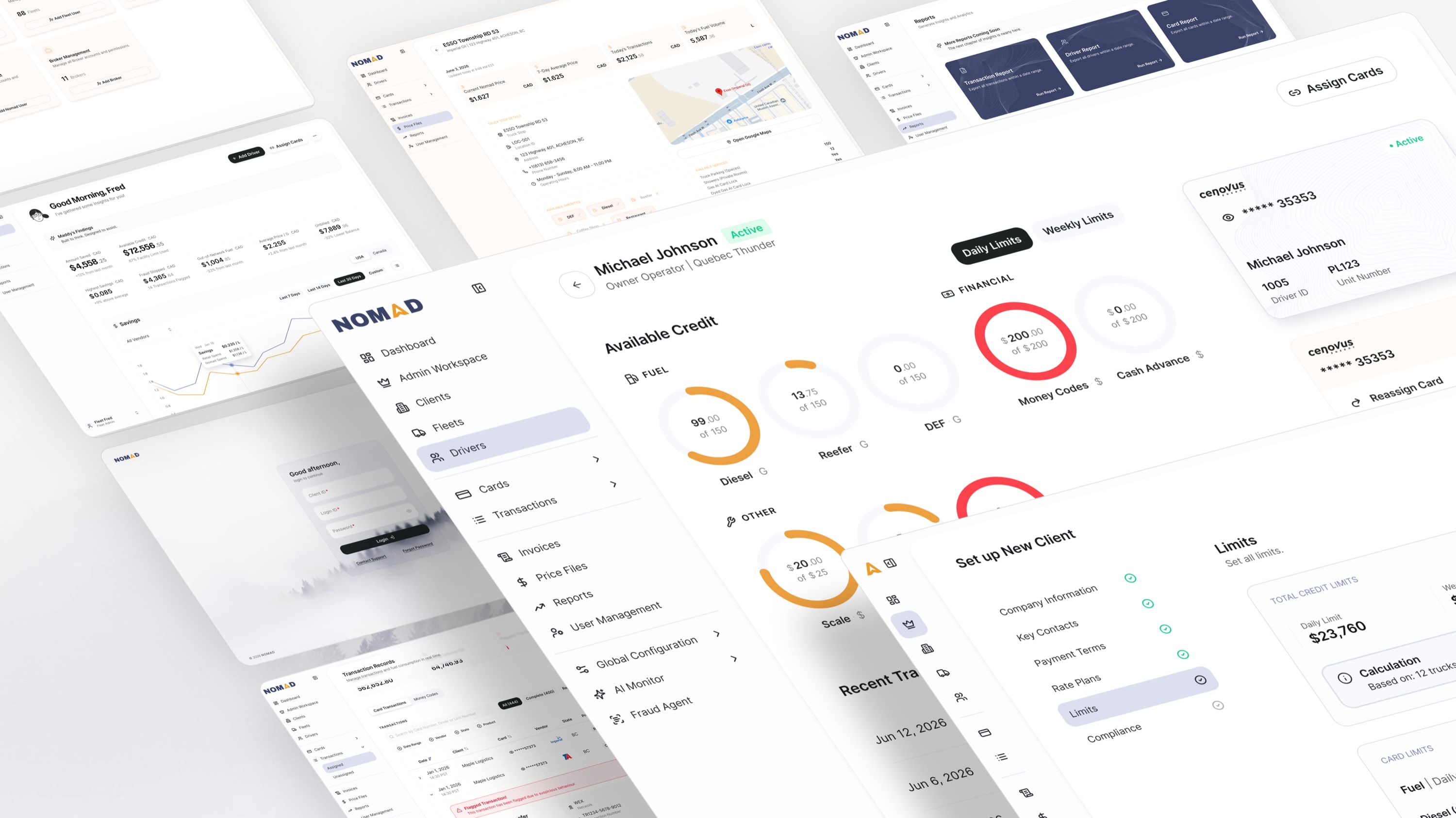 Nomad, Produktscreens der Fleet-Suite